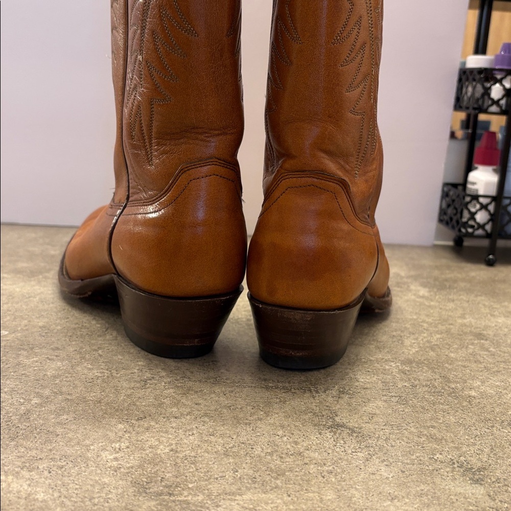 Justin Brown Leather Cowgirl Boots style #4182 - Picture 4 of 5